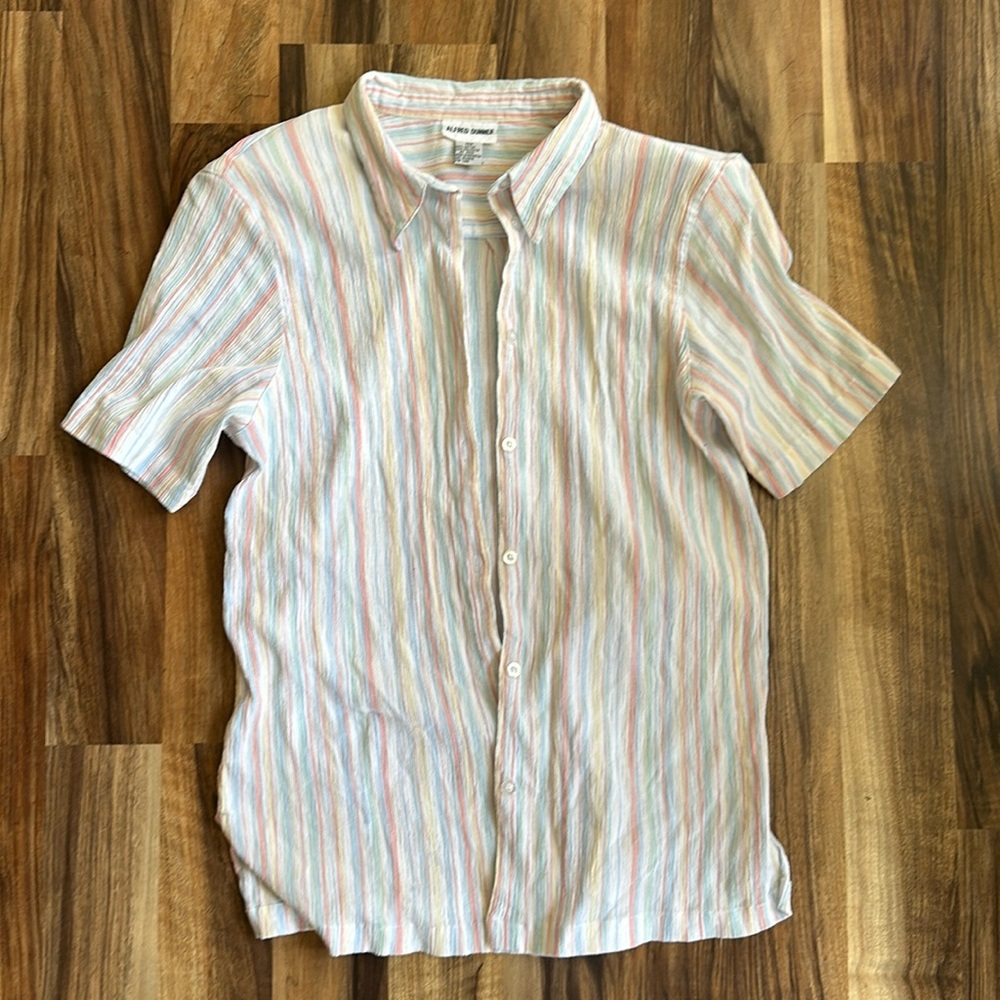 Alfred Dunner Stripped Button Up Size 10W
